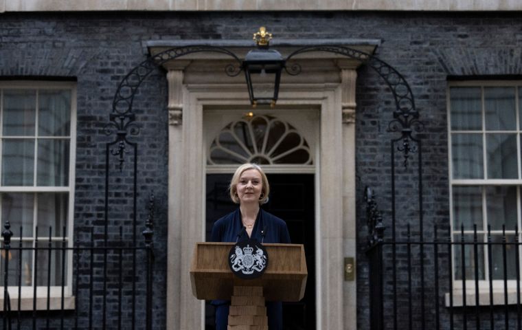“I cannot deliver the mandate on which I was elected,” the 47-year-old Truss said. Photo: Number 10