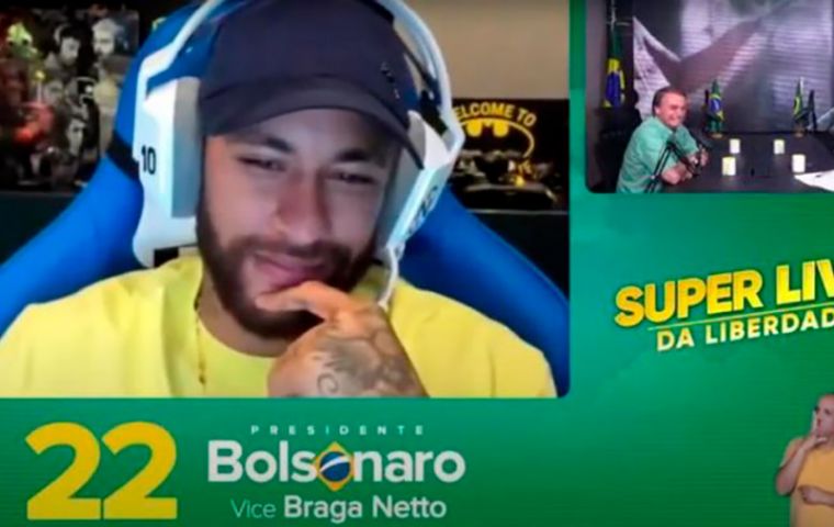 “Children want to be like Neymar and like me,” Bolsonaro said