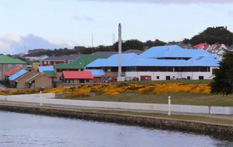 A view of the well equipped King Edward Memorial Hospital in the heart of the City of Stanley  