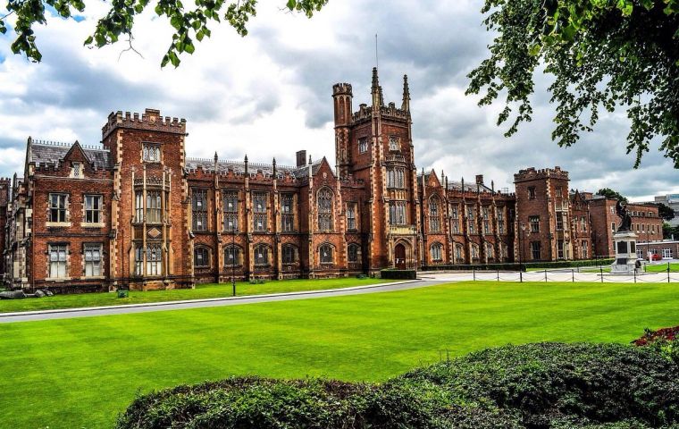 Falkland Islands Representative Richard Hyslop opened the lecture ceremony at Queen's University Belfast 