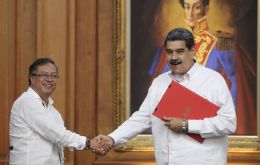 Petro and Maduro met privately for over two hours at the Miraflores presidential palace