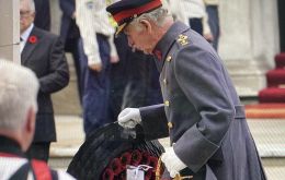 The King was joined at the Cenotaph by other members of the Royal Family, Prince of Wales, the Earl of Wessex, and the Princess Royal, who also laid floral tributes.
