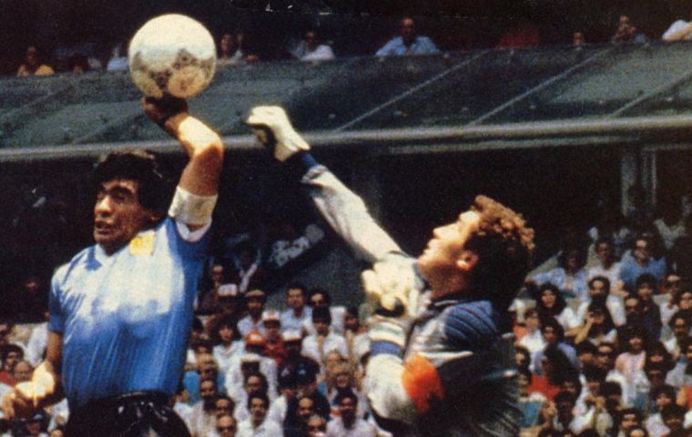 It was also the ball Maradona used to score the Goal of the Century