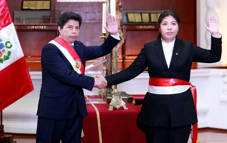 Betssy Chávez Chino, already under investigation for alleged irregularities during her tenure as Labor Minister has been selected to head the new Cabinet 