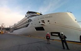 The Viking Polaris docked in Ushuaia, belongs to Viking cruise company and has three main branches with operations in Rivers, Oceans and Expeditions