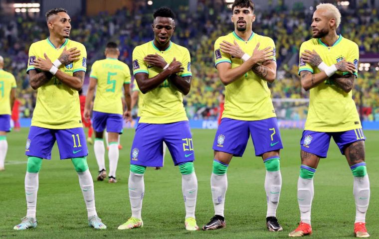 Brazil will now face Croatia Friday in a quarterfinal match