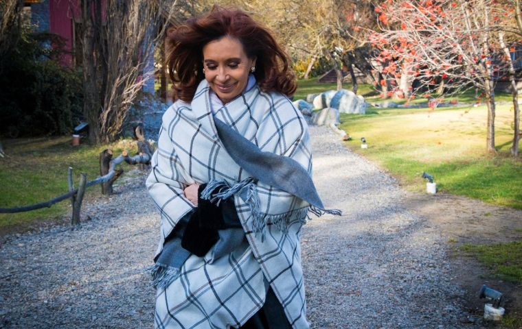 Despite the test, CFK was reported to be in good health at her El Calafate estate (Pic La Nacion)