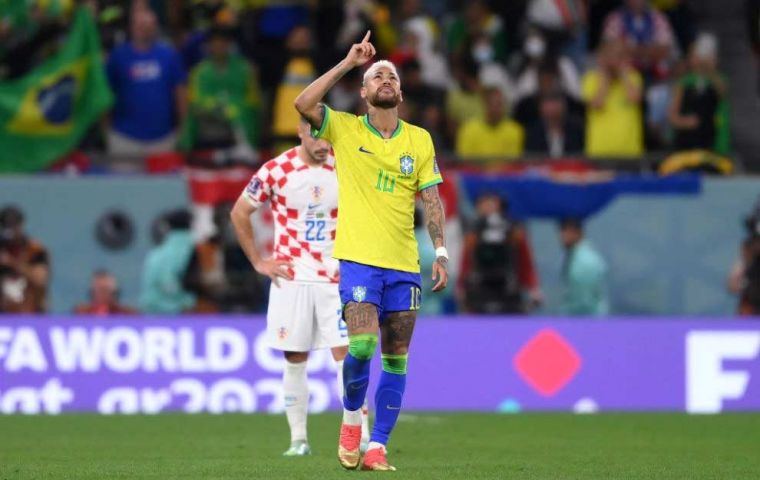 Neymar scored Brazil's goal but did not get a chance to take a shot in the tiebreaking series