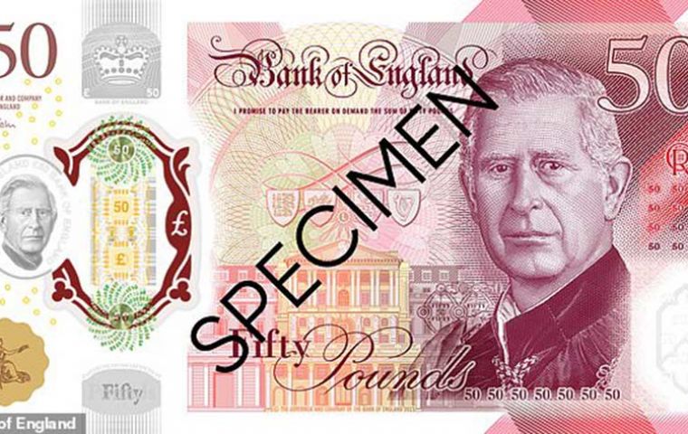 New Banknotes Depicting King Charles III Unveiled — MercoPress