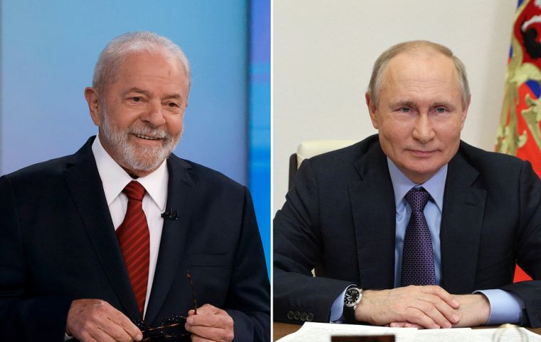 Putin held a phone conversation with Lula and also with Argentine President Alberto Fernández to congratulate him on Argentina winning the football World Cup