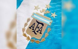 The AFA crest in the uniform of Argentine football competitors