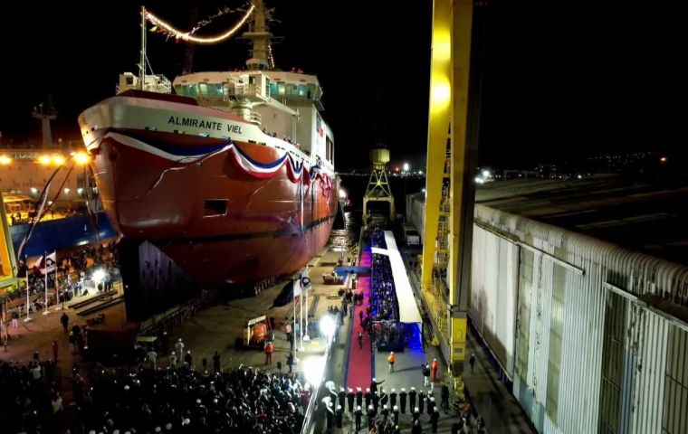 She cost US$ 215 million, displaces some 13,000 tons and was co-designed with Vard Marines shipbuilders from Canada   