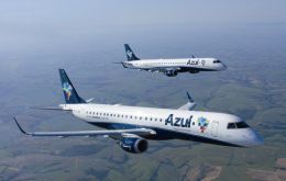 Azul now links Montevideo with Porto Alegre, Florianopolis, Recife, and Foz do Iguazu