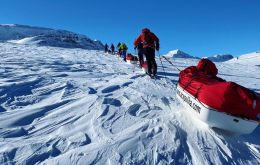 The team of 10 set off on 25 November and will ski more than 900km across the polar plateau to the South Pole, carrying all their supplies for up to 55 days.