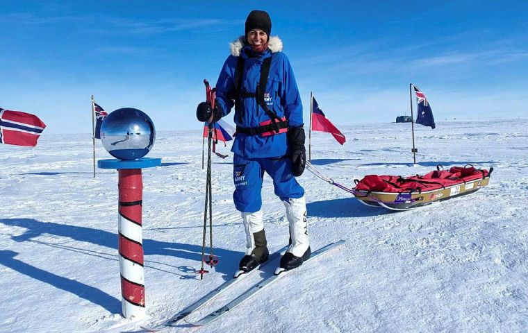 The British Army captain made history by becoming the first woman of colour to cross Antarctica unsupported last year. Photo: Preet Chandi
