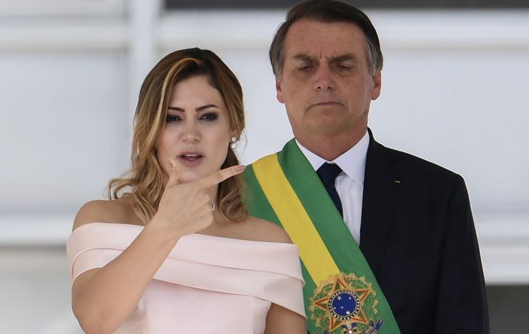 Michelle has a good image but Bolsonaro's sons Eduardo and Flávio have political ambitions of their own