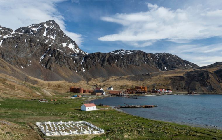 A view of Grytviken in South Georgia  