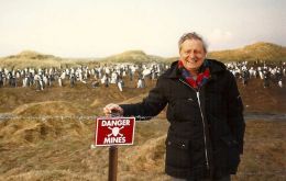 BBC Journalist Harold Briley OBE visiting Falklands