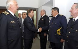 Jorge Berriel, former deputy executive director of the National Police, next to Lacalle Pou. Photo: Presidency