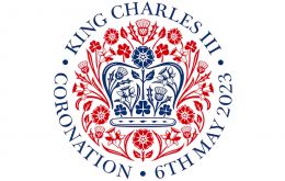 The official emblem for the upcoming coronation of King Charles III this May, provided by Buckingham Palace. Buckingham Palace