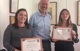 Ariane and Shannon were presented with a Certificate of Completion by the Chief Executive, Andy Keeling during the Corporate Management Team meeting