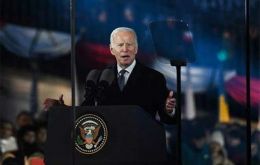 “Ukraine will never be a victory for Russia. Never,” Biden said