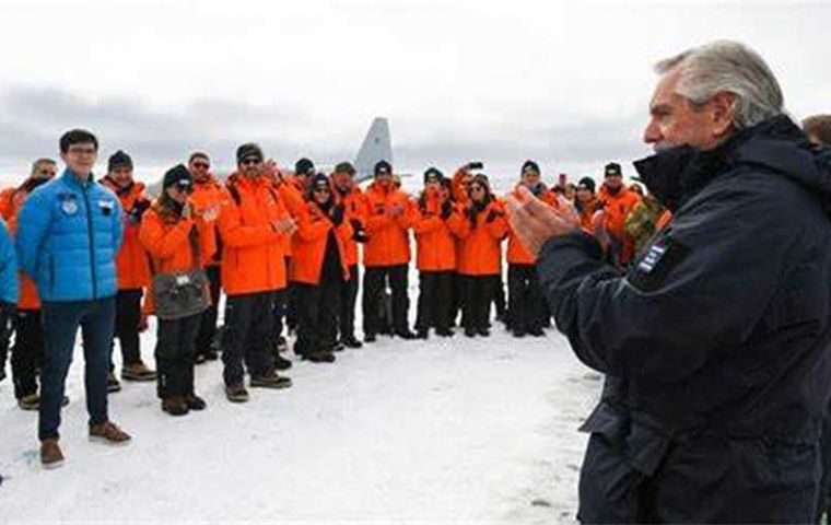 Fernández became the fourth head of state to visit Antarctica