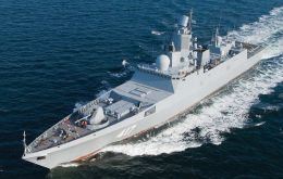 A fragata russa Almirante Gorshkov participou do exercício conjunto