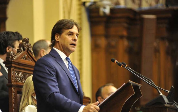 Uruguay has “the lowest country risk in all South America,” Lacalle underlined when opening the new Legislature 