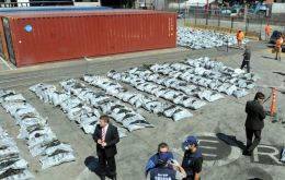 Cocaine shipments seek the port of Montevideo en route to Europe and Africa
