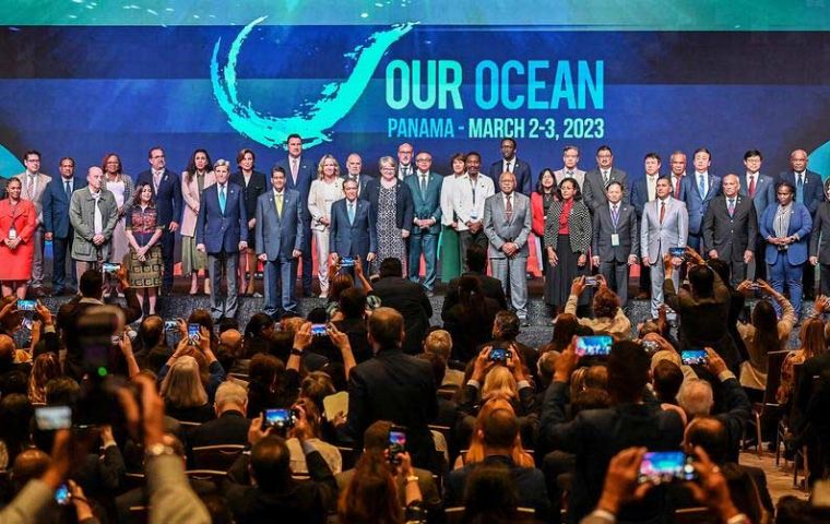 Panama's Foreign Minister Janaina Tewaney gave the closing speech after the two-day conference (Pic AFP)