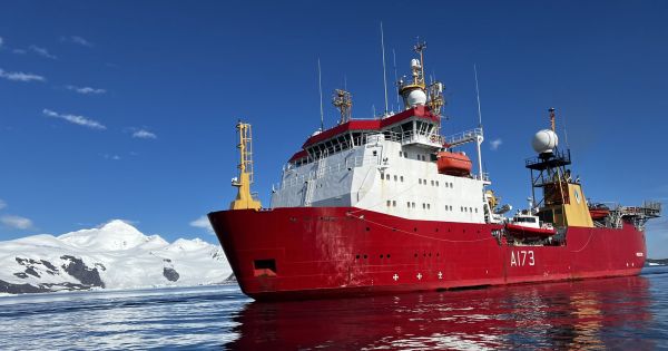 HMS Protector says “Farewell, Falklands”