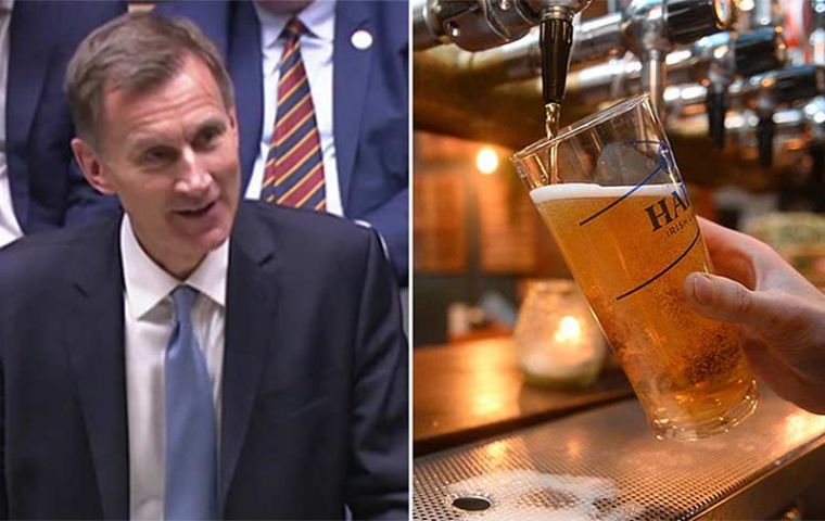 As part of a bid to help people with the rising cost of living, Mr Hunt announced a freeze on the duty tax for draught pints to help “the great British pub”.