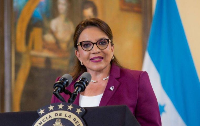 Honduran President Xiomara Castro, who said her country is seeking to establish diplomatic relations with China