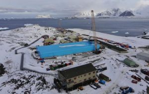 The Discovery Building at Rothera Research Station, Antarctica.