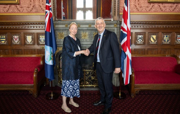 Sir Lindsay Hoyle with Governor Alison Blake CMG 