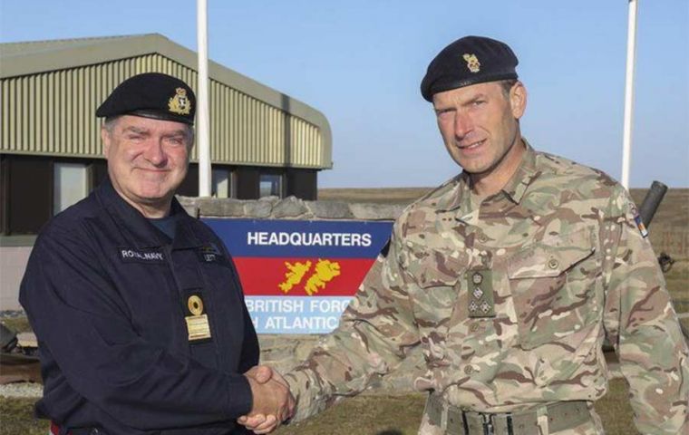 The Royal Navy, Commodore Jonathan Lett hands over command of MPC to British Army Brigadier Dan Duff 