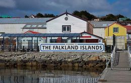 Falklands welcome sign