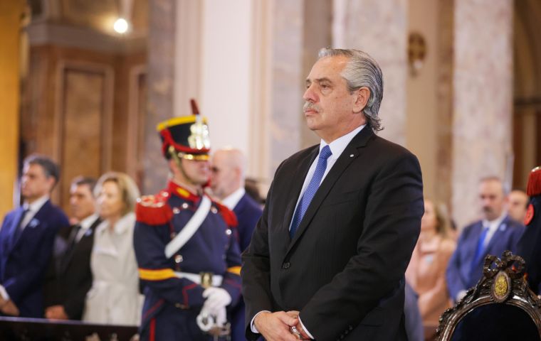 Alberto Fernández was full of praise for Pope Francis and former President Néstor Kirchner