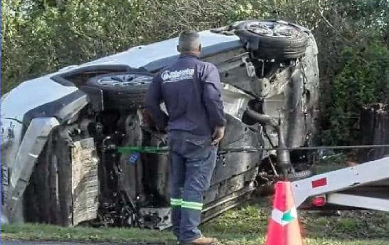 The vehicle Delgado was riding turned over probably due to the heavy rain that was falling at the time of the accident