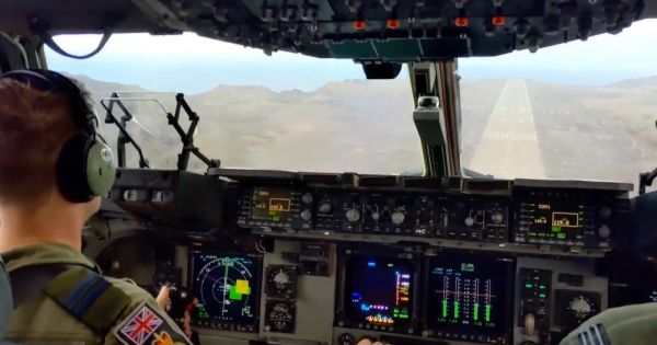 Impeccable landing of a RAF Globemaster C-17 in St Helena airport - Vimarsana News