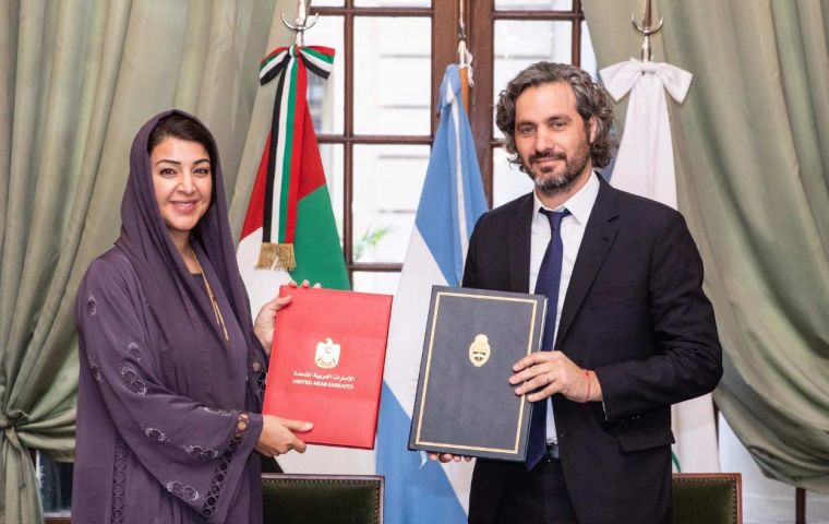 Minister Reem Al Hashimy met first with Foreign Minister Santiago Cafiero and then with Vice President CFK