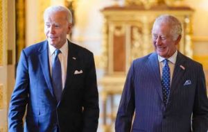 President Biden also held separate talks on Monday with King Charles at Windsor Castle - .