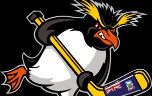 Falkland Islands Hockey Association logo featuring a Rockhopper penguin 