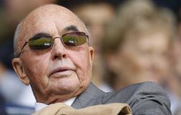 British billionaire Joe Lewis as he awaits trial on insider trading charges. Mr Lewis, 86, pleaded not guilty and was granted US$ 300m (£230m) bail.