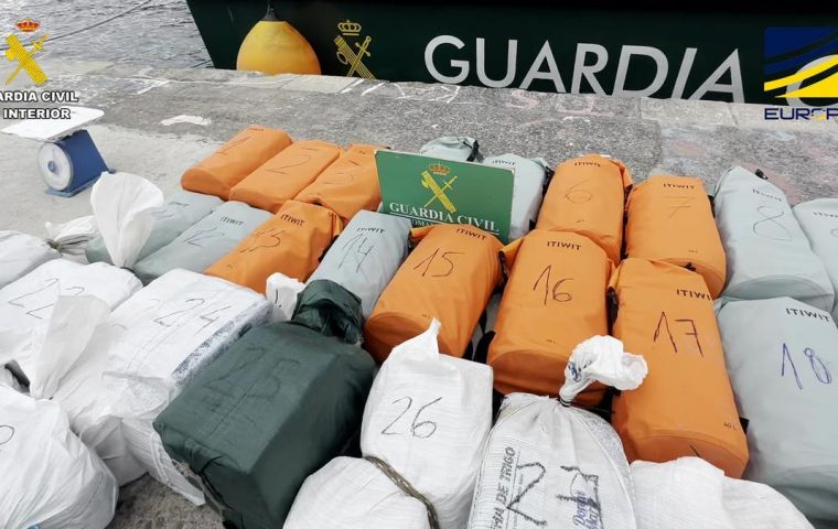 The Spanish Guardia Civil raided a suspicious Polish flagged vessel headed for Canary Islands and uncovered 700 kilograms of cocaine on it