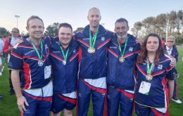 The Falklands athletes team at Guernsey. Photo: Penguin News