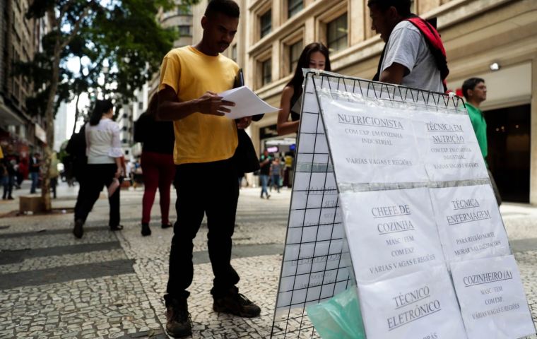 Labor Minister Luiz Marinho forecast that Brazil would create 2 million formal jobs this year