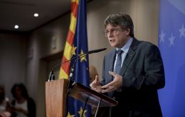 Puigdemont said that any talks about his support in the formation of a new Spanish government were dependent on the “abandonment of judicial proceedings”. Photo: PABLO GARRIGOS / EFE