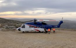 One of two new Sikorsky S-92A Helicopters on Falkland Islands 